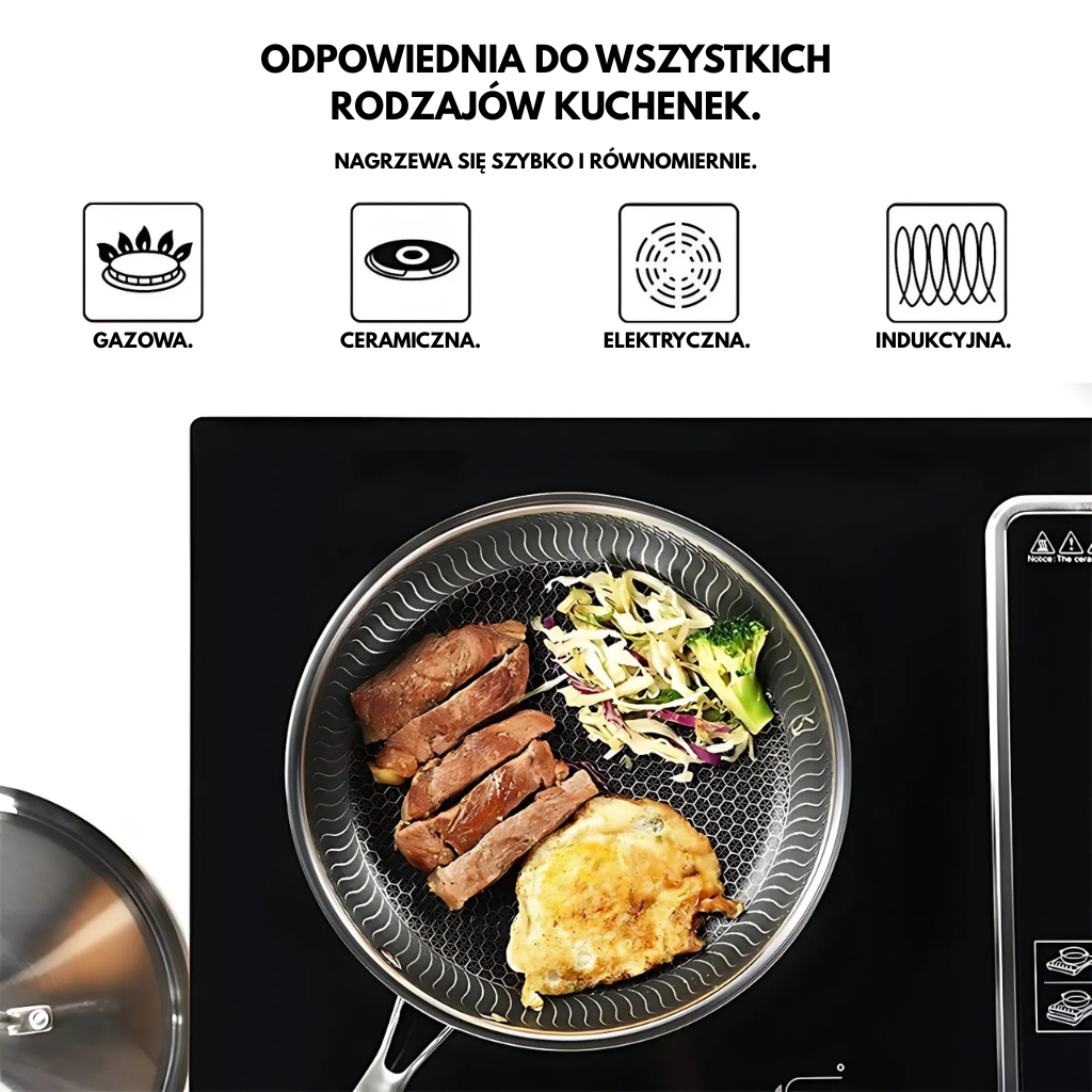 Stalowa siatka w plaster miodu nad powłoką nieprzywierającą
